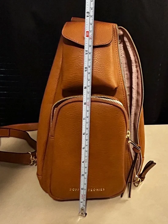 Poppy & Peonies Pebbled Leather Sling Backpack Purse NWOT - Picture 8 of 15